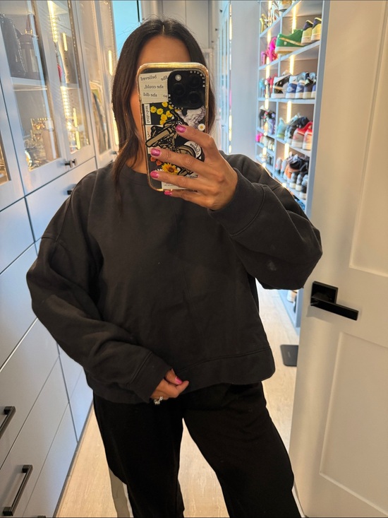 all in motion Tops - all in motion Black Oversized Crewneck Sweatshirt